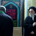برگزاری مراسم روضه اباعبدالله الحسين (ع) در دفتر آيت الله ناظم زاده قمى